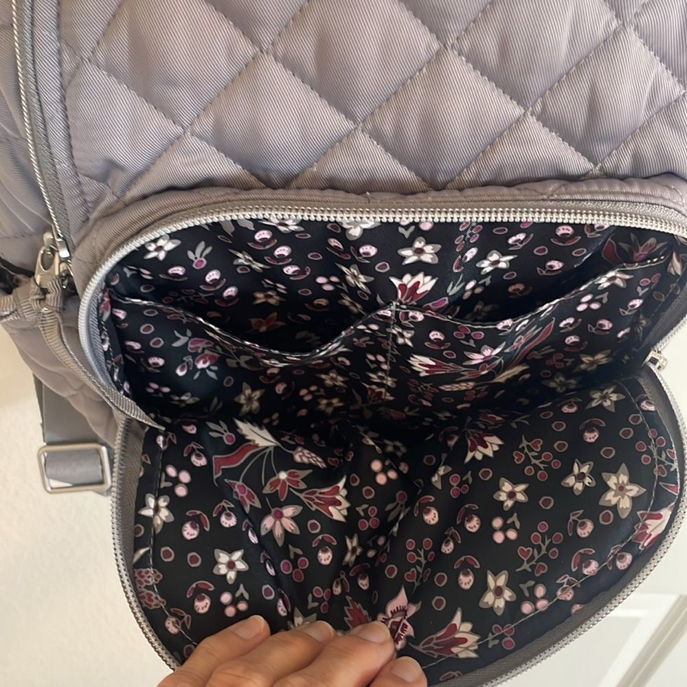 Vera Bradley Gray Quilted Backpack - Picture 4 of 7
